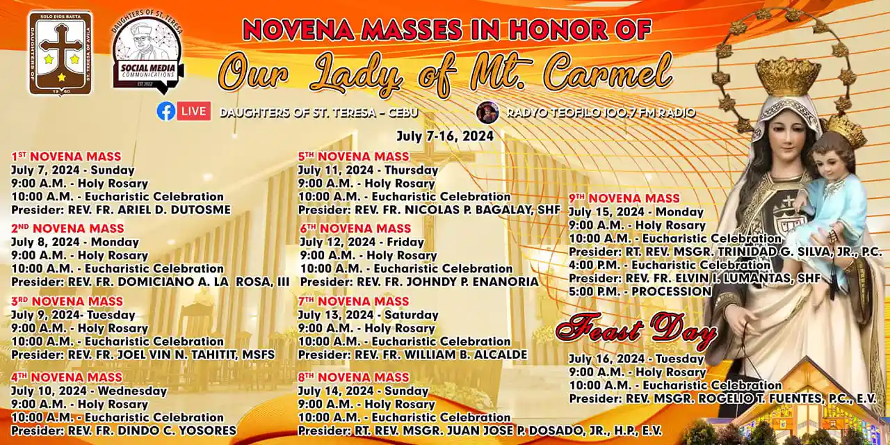 Novena Masses Our Lady of Mt Carmel 2024